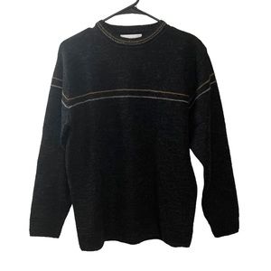 Dove Creek Men’s Small Vintage Wool Mohair Black Crew Neck Sweater